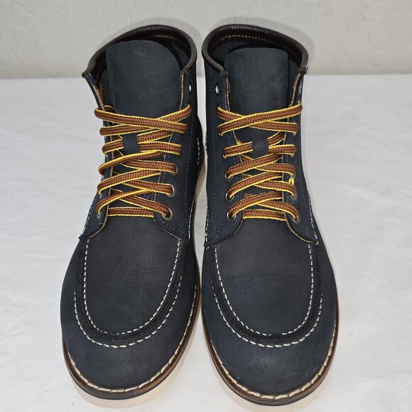 Schnee ELM Italian Collection Women’s Blue Nubuck 6" Moc Toe Lace Up Boots Sz 40 - Picture 3 of 10